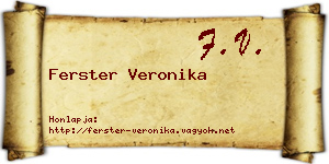 Ferster Veronika névjegykártya